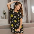thumbnail image 3 of Naloa yellow Pumpkin Corn Print Women Nightgowns,Womens Loungewear,Short Sleeve Sleepwear,Comfy Ladies Nightdress, 3 of 6