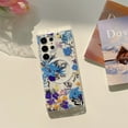 thumbnail image 1 of Clear Magnetic Case for Samsung Galaxy S22 Ultra High-Transparency Floral Flower Design Cover, Compatible with MagSafe Wireless Charging Slim Lightweight Shockproof Case, Flower-B, 1 of 6