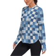 thumbnail image 2 of FORMRS Womens Long Sleeve Shirts UPF 50+ Sun Protection Quick Dry Fishing Hiking Tops, Size S-2XL, Blue and Gray Plaid Pattern, 2 of 8