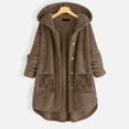 thumbnail image 4 of Kaondbfi Sweater Coat for Women, Button Up Hooded Autumn Winter Coat with Large Long Sleeved Pockets Womens Winter Coat, 4 of 7