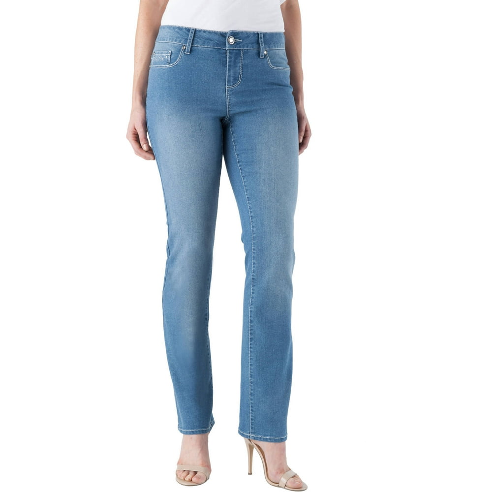 Faded Glory - Women's Embellished Straight Jeans - Walmart.com ...
