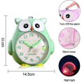 thumbnail image 4 of Despertador de búho para niños, Despertador para niños sin tictac Reloj para niños con luz nocturna, Reloj con función de repetición de dormitorio con amarillo tenue Ni kaili Sencillez, 4 of 5