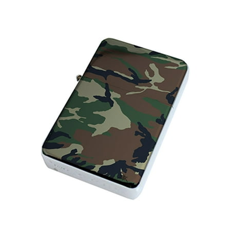 - KuzmarK Silver Windproof Flip Top Lighter - Camouflage