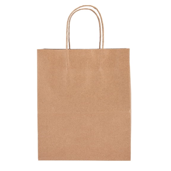 SSWBasics Medium Kraft Paper Shopping Bags - 8 1/4 x 4 3/4 x 10 1/2 in