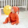 thumbnail image 2 of Ruyang New Born Baby Boys Footie Romper Sets Unisex Solid Color Long Sleeve Zipper Jumpsuit with Beanie 2Pcs Outfits, 2 of 8
