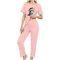 thumbnail image 5 of Fznquz Women Pajamas Christmas Winter Soft Outfits Tops and Shorts Pants Short Sleeve 3 Piece Casual Womens Pjs Sets, 5 of 8