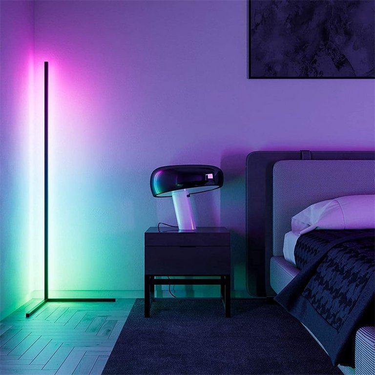 RGBIC Corner Floor Lamp, Color Changing Mood Lighting with