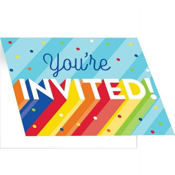 Creative Converting 349663 5 x 4 in. Rainbow Grad Invitation