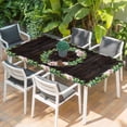thumbnail image 2 of Spring Botanical Table Cloths for 5 Foot Rectangle Tables, Garden Birds Floral Leaves Brown Wood Patio Waterproof Elastic Fitted Tablecloths, Washable Rectangular Table Cover for Camping, 2 of 8