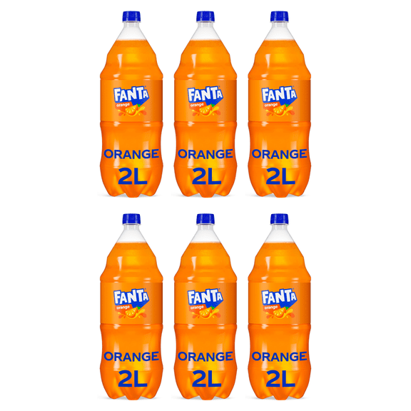 Fanta Orange Fruit Soda Pop, 2 Liter Bottle (Pack of 6)