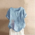 thumbnail image 4 of Camisetas de Manga Corta para Mujeres, Camiseta de Manga Corta Impresa Casual Hecha de 95% Poliéster 5% Spandex para Todas las Estaciones, Camisetas de Manga Corta para Mujeres, 4 of 6