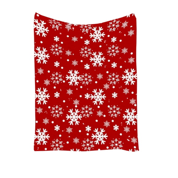 RKSTN Couverture en Flanelle de Noël avec Renne et Flocon de Neige - Déco de Sofa Chaude pour l'Hiver, Cadeau des Fêtes (RDL)