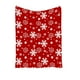 thumbnail image 1 of Manta navideña con estampado de renos y copos de nieve, franela cálida para invierno, decoración de sofá, 1 of 2