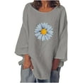 thumbnail image 1 of Pompotops T-shirt à Manches Longues Décontracté Mode Automne Col Rond Imprimé pour Femme, 1 of 6