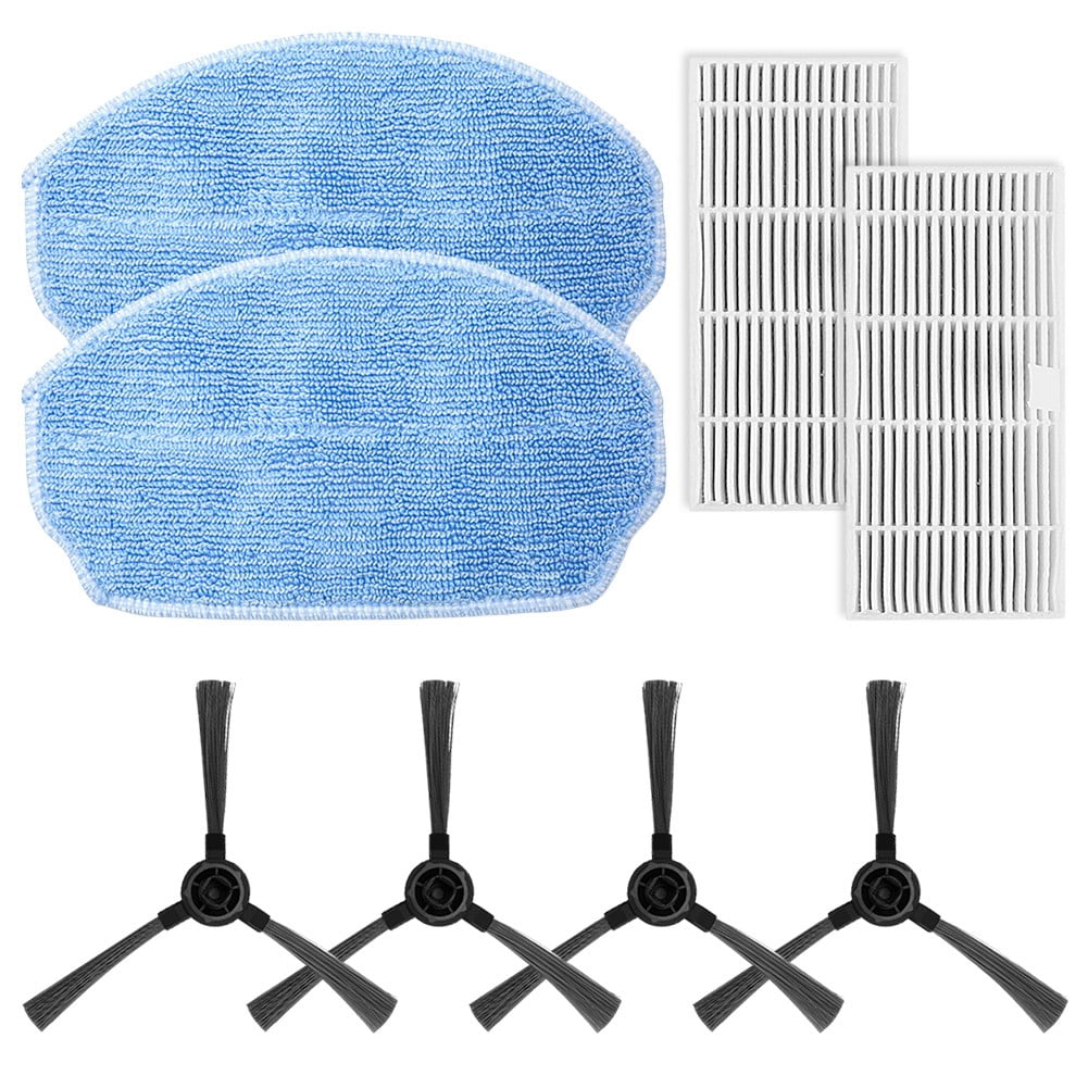 YFind Filters Mop Cloths Side Brushes Kit for Goovi Br151 / Br150 Robot Vacuum
