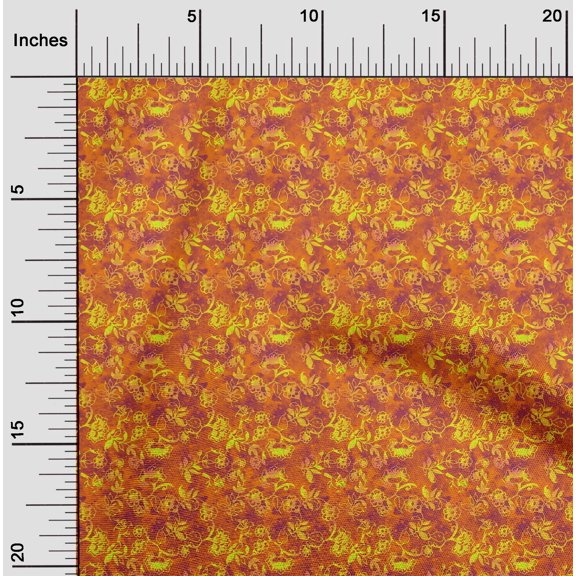 oneOone Cotton Silk Orange Fabric Batik Diy Clothing Quilting Fabric Print Fabric By Yard 42 Inch Wide - LE