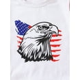 thumbnail image 6 of Indepence Day Baby Boy Girls Jumpsuit Summer Letter/ Eagle Print Contrast Color Short Sleeve Romper, 6 of 8