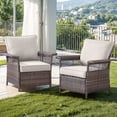 thumbnail image 5 of Gymojoy 5 Piece Patio Furniture Set, Outdoor Patio Conversation Rattan Chair with Ottomans, Coffee Table for Patio for Balcony Poolside Front Porch Deck, 5 of 18
