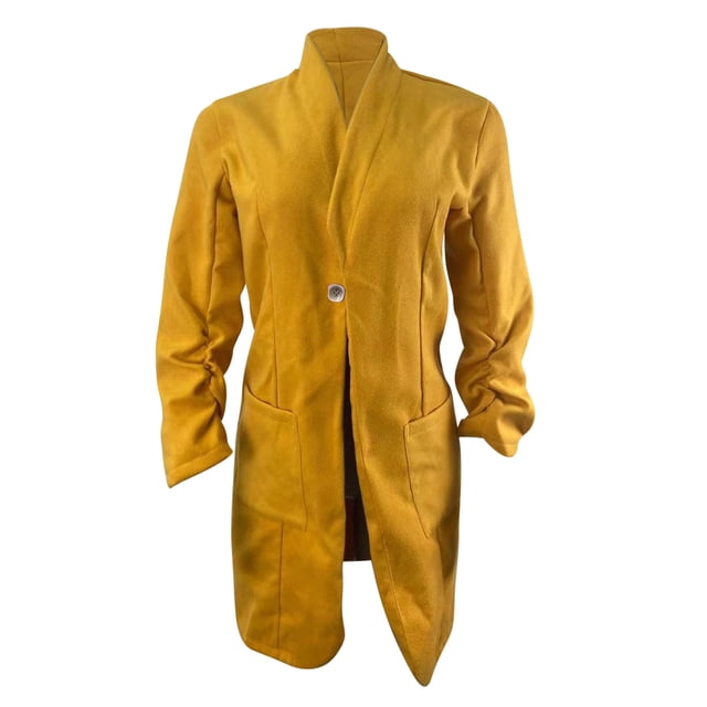 Pompotops Mode Décontractée Femmes Uni Manches Trois-Quarts Boutons Hauts Cardigan Manteau Liquidation