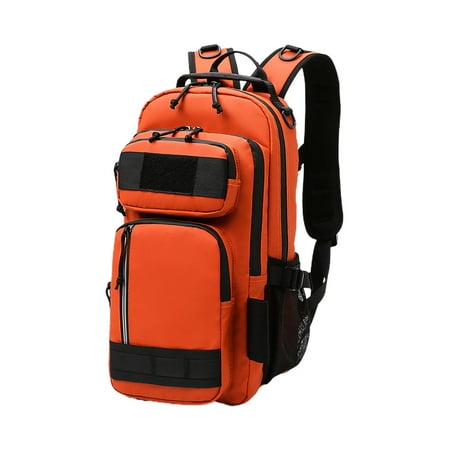 SunniMix Fishing Backpack Fishing Gears Bag Back Pack Fishing Equipment Bag Fishing Tackle Boxes Backpack for Outdoor Hiking Traveling Orange