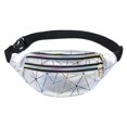 thumbnail image 1 of Riñonera de piel sintética con patrón de costura, unisex, bandolera, riñonera con láser distintivo, riñonera de playa, riñonera, 1 of 6