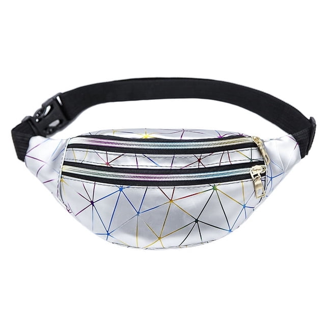 Riñonera de piel sintética con patrón de costura, unisex, bandolera, riñonera con láser distintivo, riñonera de playa, riñonera