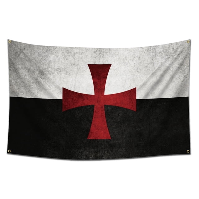 Bandera Tapestry de los Caballeros Templarios con la Cruz de las Cruzadas, 90 x 150 cm