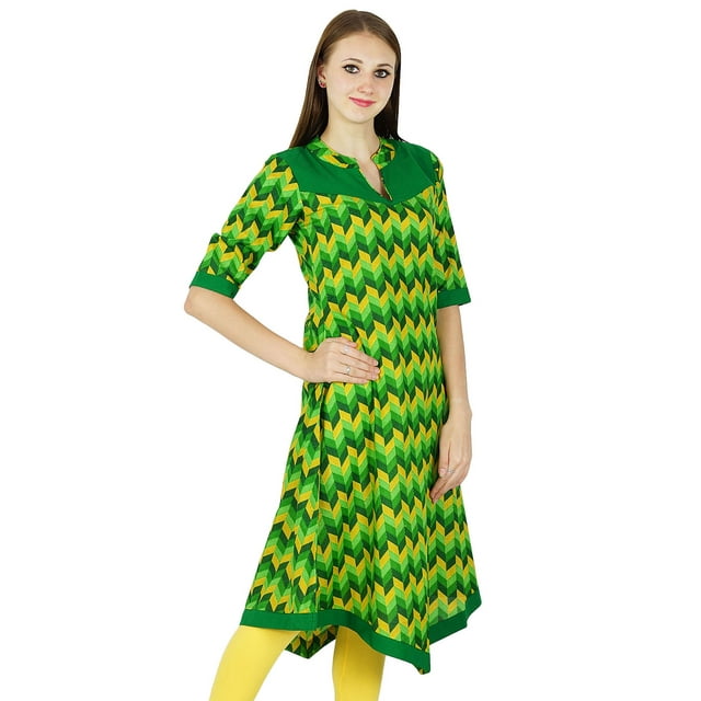 Kurta Bollywood Imprimée Indienne pour Femmes Kurti Ethnique Haut en Coton Tunique Robe
