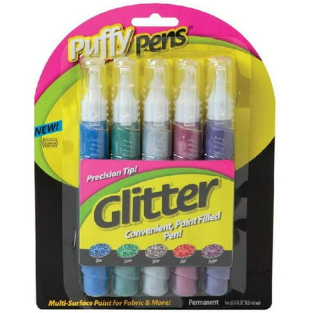 Puffy Glitter 3D Paint Pens, 5 Count