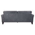 thumbnail image 3 of Lisa 88 Inch Sofa- Gray Top Grain and Split Leather- Brown Solid Wood, 3 of 7