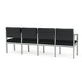 thumbnail image 5 of Fauteuil d'Attente de Réception Lenox en Acier à 4 Places / Acier Argenté / Gris Foncé / Noir, 5 of 5