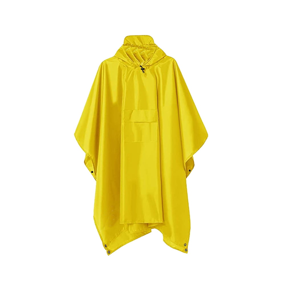Tssuoun Man Long Raincoat with Pocket Waterproof Rain Jacket Rainwear