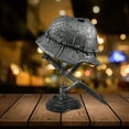 thumbnail image 4 of YOHAVEN Retro War Lamp Table Light, Resin Statue with WWII Helmet Bayonet, Battery Operated Military Decor for Desk Living Room Gift Decoration, 4 of 7