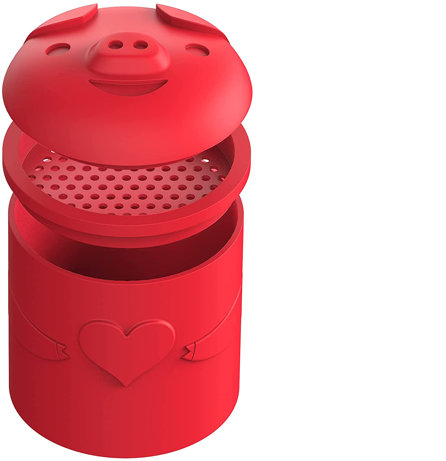 Bacon Grease Container with Strainer, Cute Cartoon Silicone Grease Pig