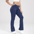 thumbnail image 4 of Olyvenn Flare Leggings for Women Wide Leg Yoga Pants V Crossover High Waisted Bootcut Work Pants Spring Outfits 2025 Navy 10, 4 of 9