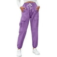 thumbnail image 7 of Lenpel Toddler Girls Boys' Cargo Sweatpants Elastic Waist Drawstring Active Joggers Baggy Lounge Pants with Pockets, 7 of 7
