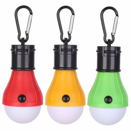 

3PCS Hot Travel Supplies Energy Saving Camping Hiking Hunting LED Bulb Light Tent Lamp Night Lighting 3 Mode Hook GREEN&YELLOW&RED