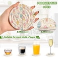 thumbnail image 2 of Yayeee 6 PCS Drink Coasters with Holder Set Woven Absorbent Round Tabletop Hot Pad, Colorful Ice Cream Pattern, 2 of 7
