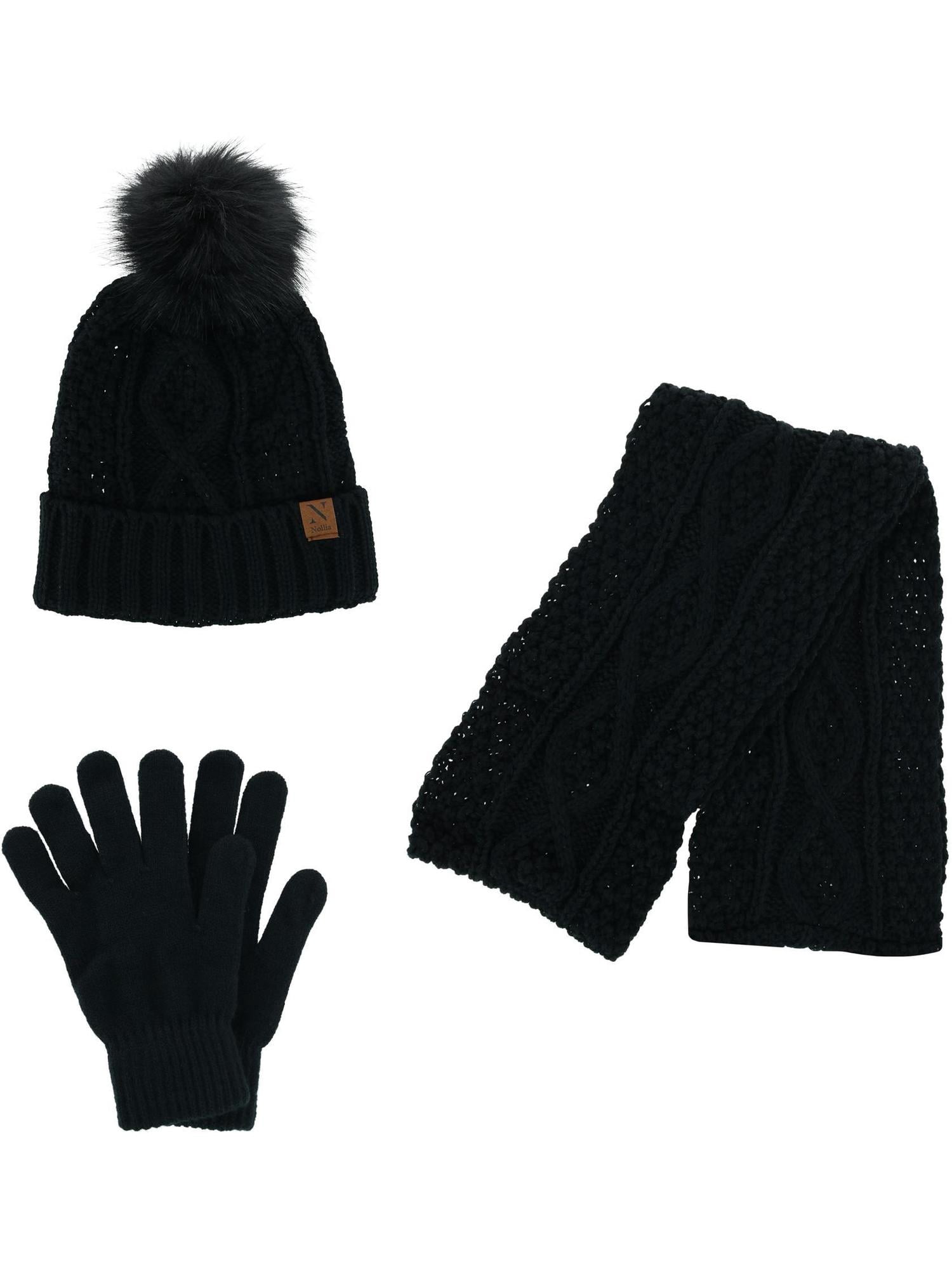 Michael Kors Black & White MK Logo Knit Reversible Beanie and Scarf Set. Knit Beanie Michael Kors Hat And Scarf Michael Kors Womens  main image 2