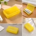 thumbnail image 6 of Small Pencil Box, Plastic Case with Hinged Lid and Snap, Portable Storage for Back to Campus Supplies, Yellow, 6 of 7