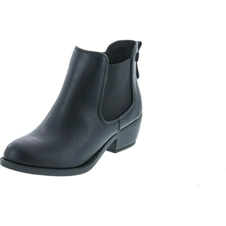 

Soda Women s Chelsea Faux Leather Elastic Side Panel Ankle Boots Black 8.5