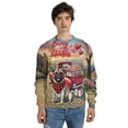 thumbnail image 4 of Be My Valentine's Pug Truck Full of Love Flower Balloon All Over Print 3D Sweatshirt Unisex Merch Dog Lover Gifts - 02029, 4 of 6