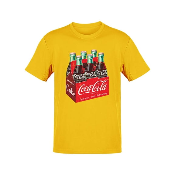 Officially Licensed Coca-Cola Six-Pack Bottle Retro Design Men's T-shirt