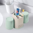 thumbnail image 2 of Soporte para cepillo de dientes, estante de almacenamiento de pasta de dientes, organizador con taza, accesorios de baño para el hogar (verde), 2 of 5