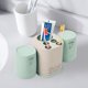 thumbnail image 2 of Soporte para cepillo de dientes, estante de almacenamiento de pasta de dientes, organizador con taza, accesorios de baño para el hogar (verde), 2 of 8