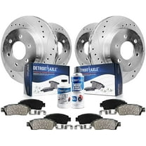 Detroit Axle - Brake Kit for 2005-2019 Nissan Frontier Xterra Suzuki Equator Drilled Slotted Brake Rotors Ceramic Brakes Pads Front & Rear Replacement