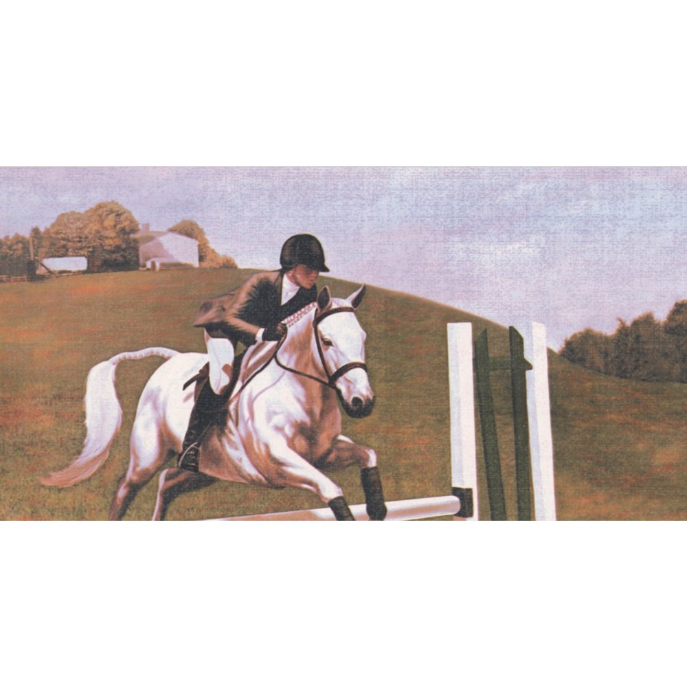 Wallpaper Border Polo Horse Riding Retro Wall Border Vintage Design