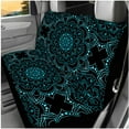thumbnail image 3 of KUIFORTI Blue Mandala Auto Seat Covers 14 Pieces with Auto Center Console Armrest Pad Car Steering Wheel Cover Car Seat Belt Pad Cover Cars Headrest Covers for Most Cars, 3 of 6