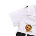 thumbnail image 6 of IBTOM CASTLE Toddler Baby Boys Girls Lion Giraffe Birthday Outfit One Piece Romper Jumpsuit with Belt and Hat Jungle Safari Cake Smash Clothes 12-18 Months White, 6 of 8