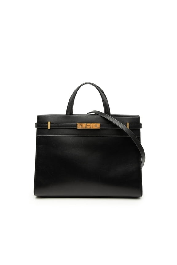 Pre-Owned Saint Laurent Manhattan Handbag Shoulder Bag 2WAY 568702 Black Leather Women's SAINT...